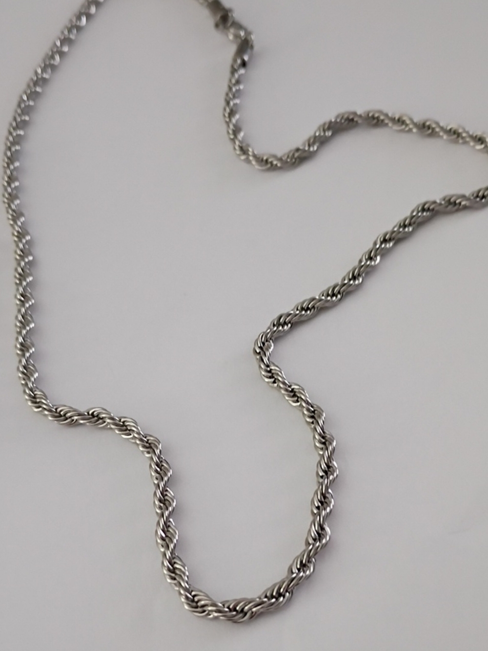 Sterling Silver Rope Chain Necklace - Silver